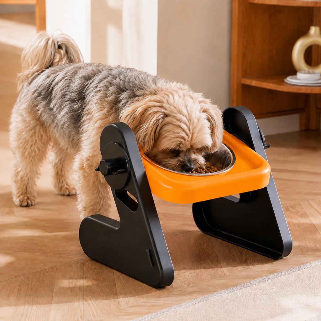 Small dog raised feeding bowl for daily meals
