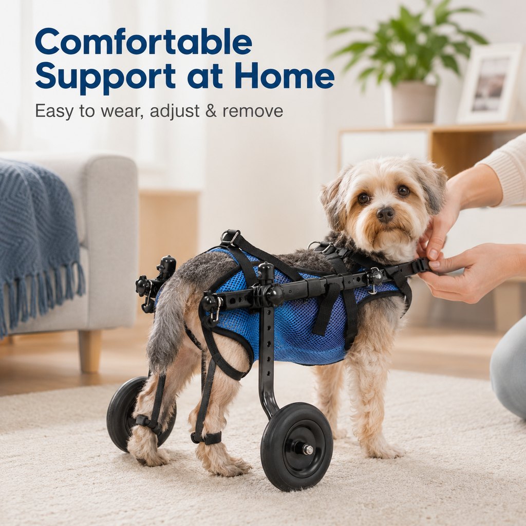 Paws in Awe Adjustable Rear Leg Dog Wheelchair for Daily Walks - Mobility Support Cart for Small Dogs with Weak Back Legs image 4