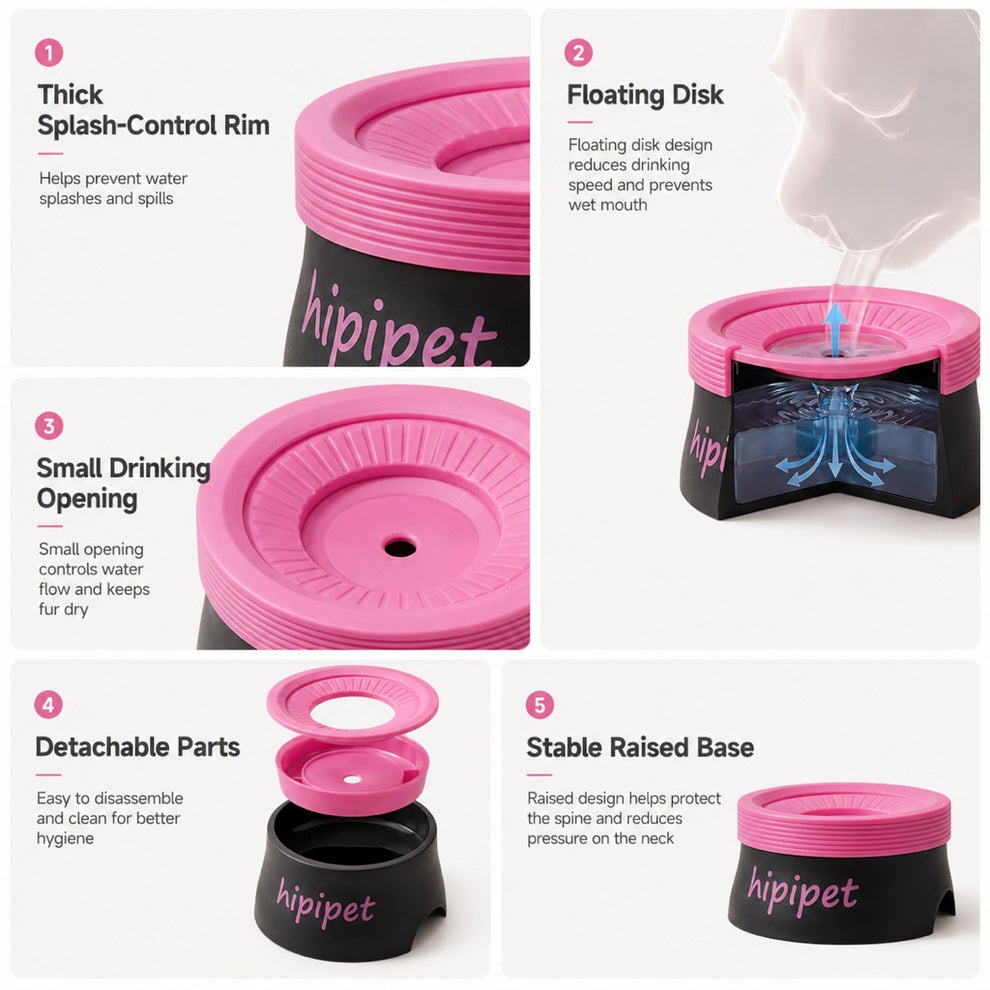 Small and large no-spill pet water bowls
