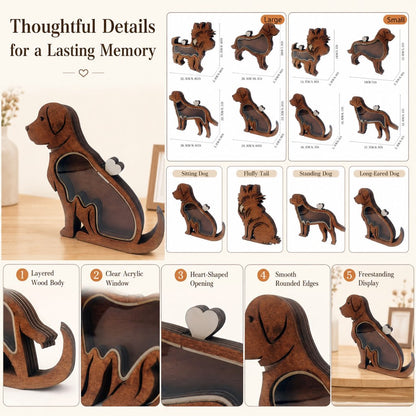 Small and large pet fur keepsake boxes