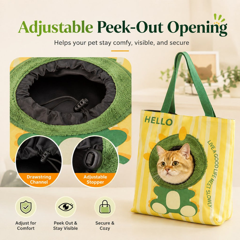 Paws in Awe Portable Small Pet Travel Tote Bag for Daily Outings - Lightweight Peek-Out Carrier for Cats & Puppies Under 6.6 lb image 8