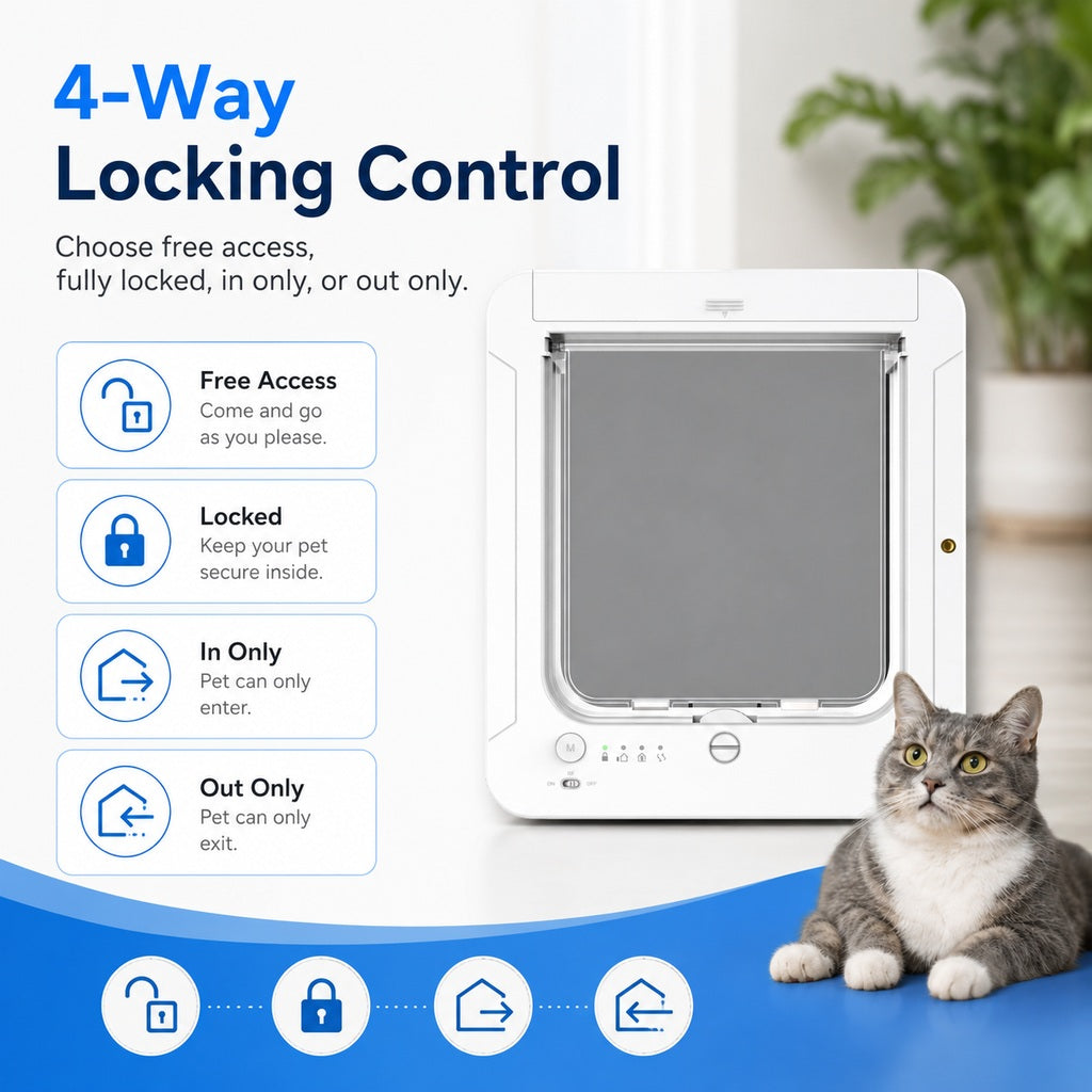 Paws in Awe Smart RFID Cat Door for Litter Rooms & Pet-Only Spaces - Selective Access Pet Door to Help Keep Unwanted Animals Out image 4