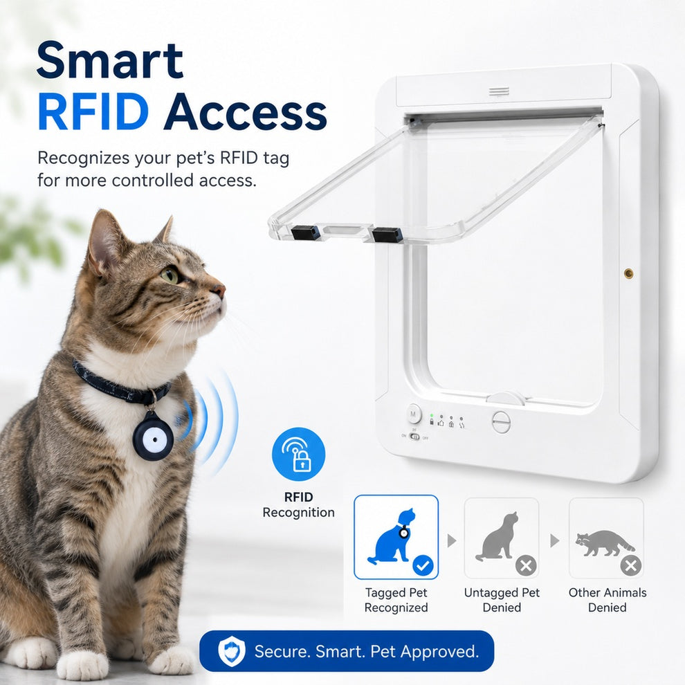 Paws in Awe Smart RFID Cat Door for Litter Rooms & Pet-Only Spaces - Selective Access Pet Door to Help Keep Unwanted Animals Out image 3