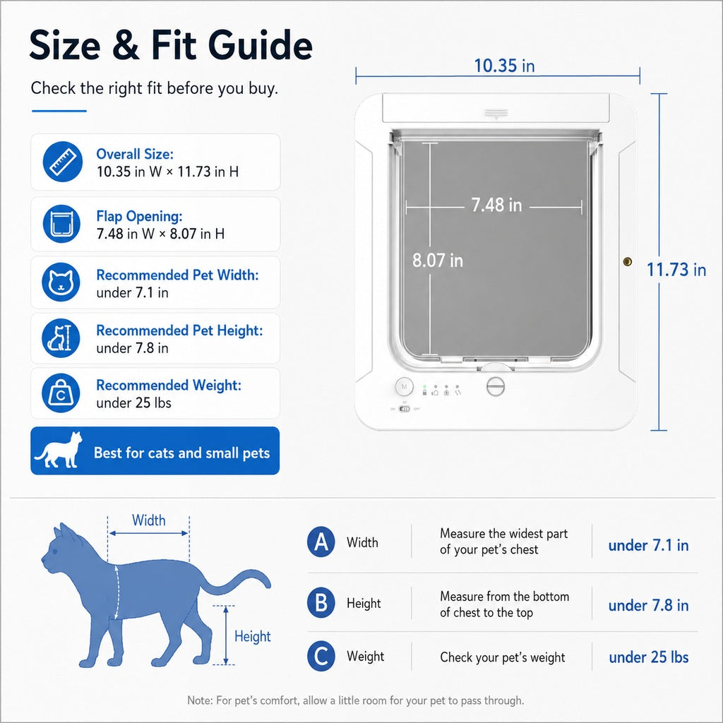 Paws in Awe Smart RFID Cat Door for Litter Rooms & Pet-Only Spaces - Selective Access Pet Door to Help Keep Unwanted Animals Out image 8
