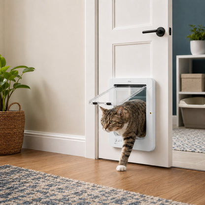 Paws in Awe Smart RFID Cat Door for Litter Rooms & Pet-Only Spaces - Selective Access Pet Door to Help Keep Unwanted Animals Out image 1