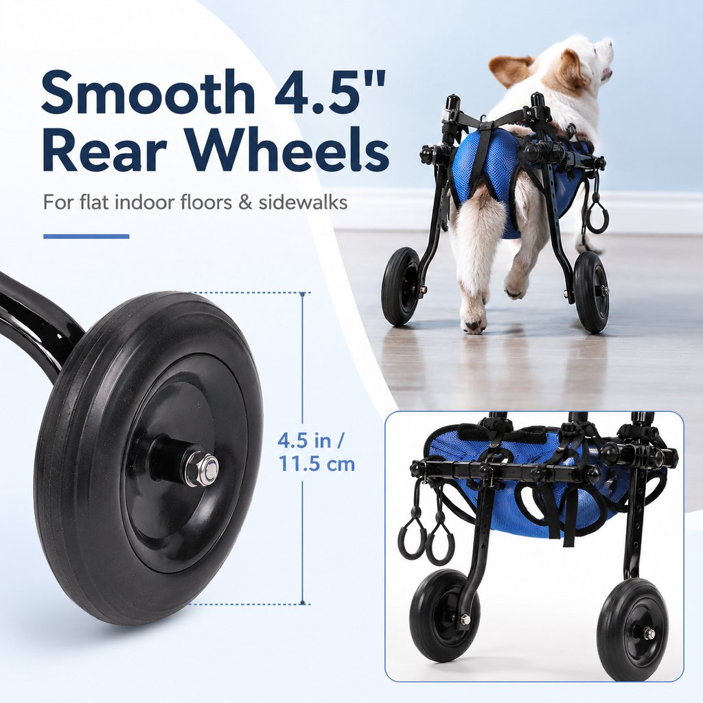 Paws in Awe Adjustable Rear Leg Dog Wheelchair for Daily Walks - Mobility Support Cart for Small Dogs with Weak Back Legs image 8