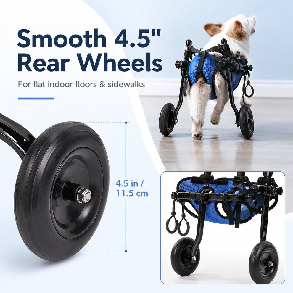 Paws in Awe Adjustable Rear Leg Dog Wheelchair for Daily Walks - Mobility Support Cart for Small Dogs with Weak Back Legs image 8