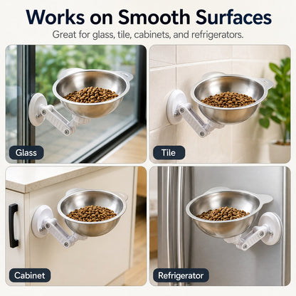 Paws in Awe No-Drill Wall-Mounted Pet Bowl for Small Dogs & Cats - Elevated Feeding for Cleaner Floors image 5