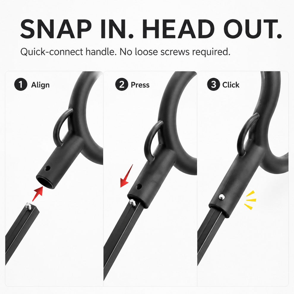 Snap fit C-shaped handle dog umbrella assembly
