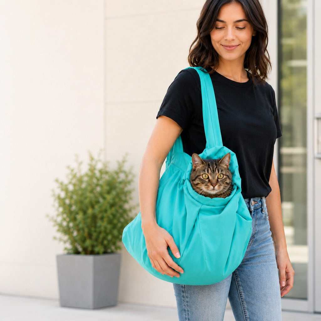 Paws in Awe Soft Cat Carrier Grooming Bag for Vet Visits &Nail Trims - Helps Reduce Scratching During Routine Care image 1