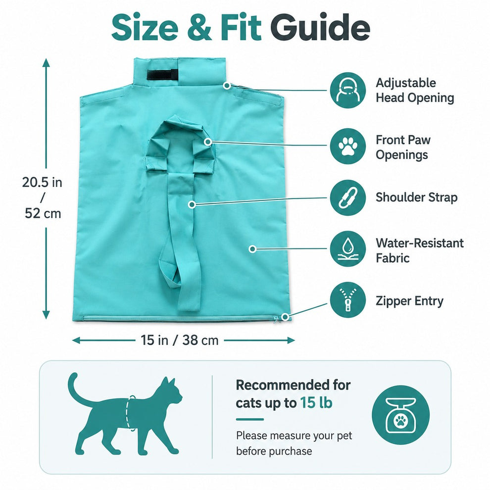 Paws in Awe Soft Cat Carrier Grooming Bag for Vet Visits &Nail Trims - Helps Reduce Scratching During Routine Care image 8