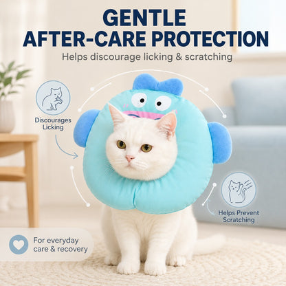 Paws in Awe Soft Cat Recovery Collar for Eating & Sleeping - Adjustable Cone Alternative image 2