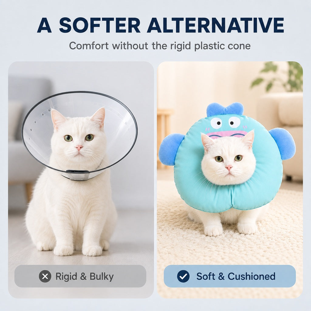 Paws in Awe Soft Cat Recovery Collar for Eating & Sleeping - Adjustable Cone Alternative image 6