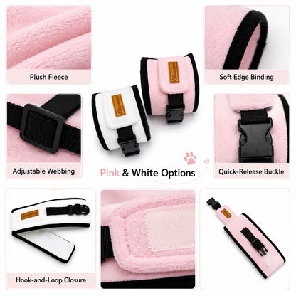 Paws in Awe Soft Cat Recovery Collar for Post-Surgery Care - Adjustable Anti-Lick Fleece Neck Wrap image 3