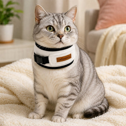 Paws in Awe Soft Cat Recovery Collar for Post-Surgery Care - Adjustable Anti-Lick Fleece Neck Wrap image 11