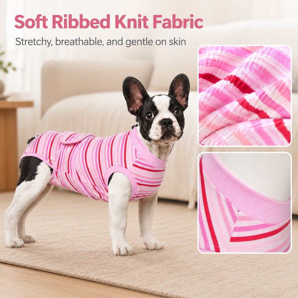 Paws in Awe Breathable Dog Recovery Suit for Spay & Neuter Recovery, Soft Cone Alternative Onesie to Help Reduce Licking After Surgery image 6