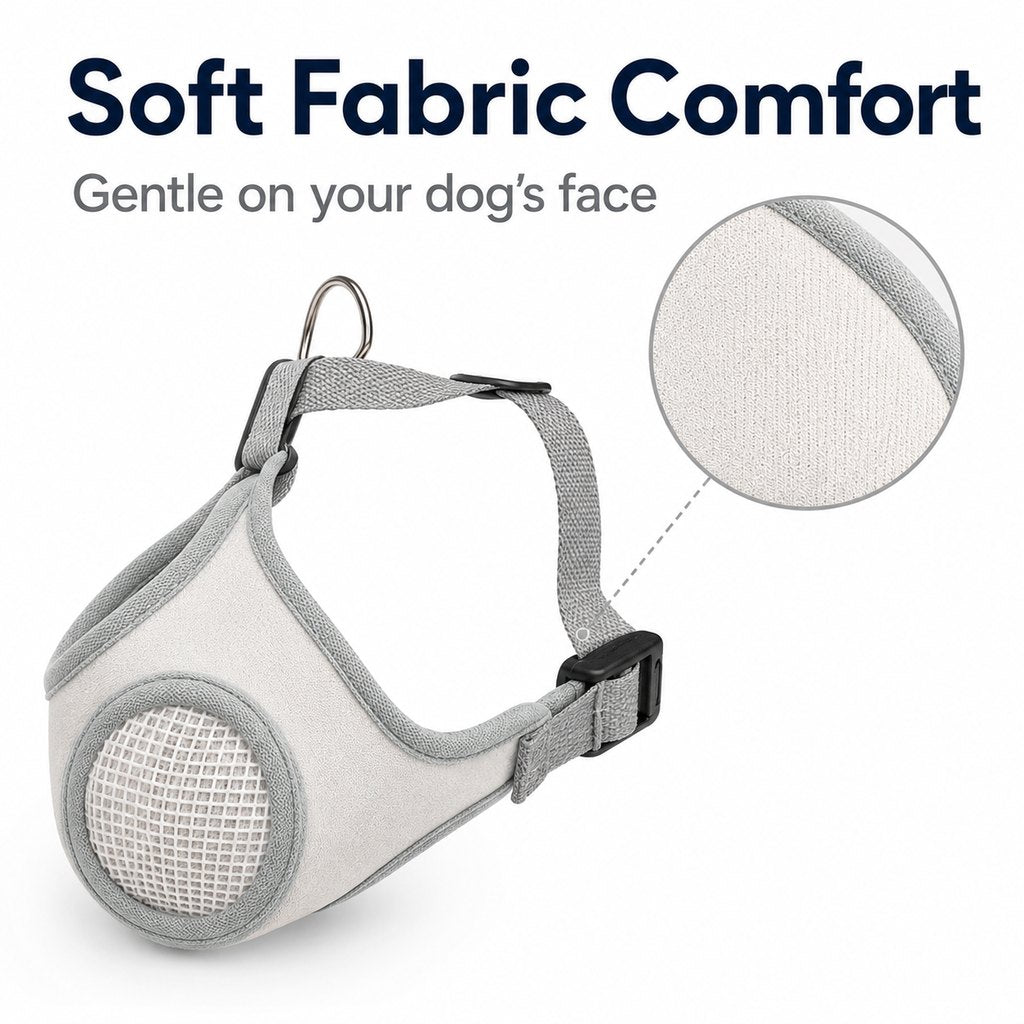 Paws in Awe Breathable Dog Muzzle for Walks, Grooming & Vet Visits - Soft Adjustable Mesh Muzzle to Help Reduce Biting, Chewing & Barking image 6