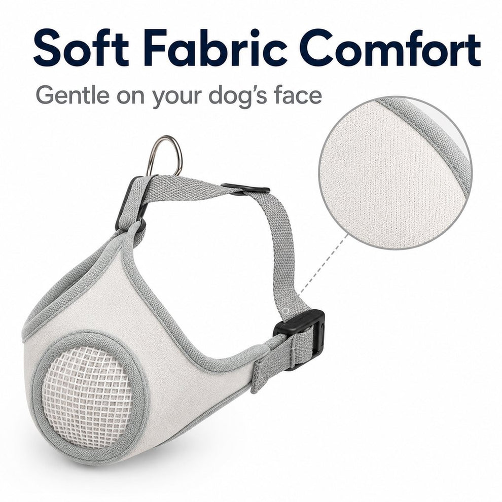 Paws in Awe Breathable Dog Muzzle for Walks, Grooming & Vet Visits - Soft Adjustable Mesh Muzzle to Help Reduce Biting, Chewing & Barking image 6