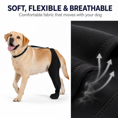 Soft flexible breathable dog rear leg sleeve fabric