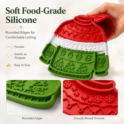 Soft food-grade silicone Christmas lick mat