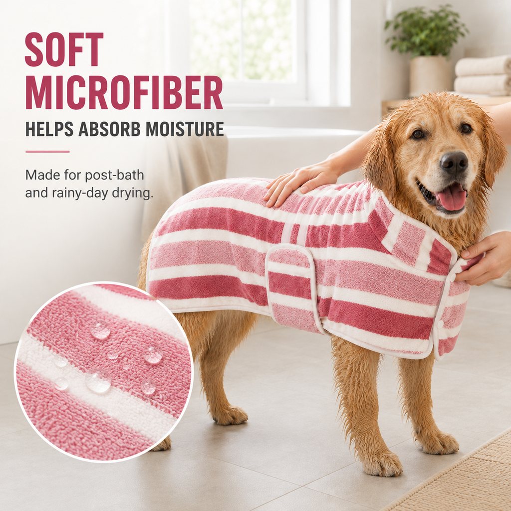 Soft microfiber wearable dog drying towel