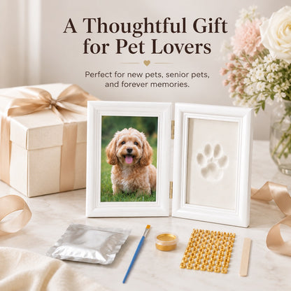 Soft pink clay pet paw print kit