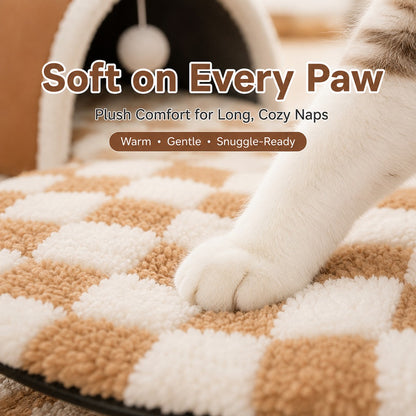 Paws in Awe 3-in-1 Multi-Cat Tunnel Bed & Play Mat for Indoor Cats - Spacious Cozy Hideaway for Shared Rest, Play & Less Bed Competition image 3