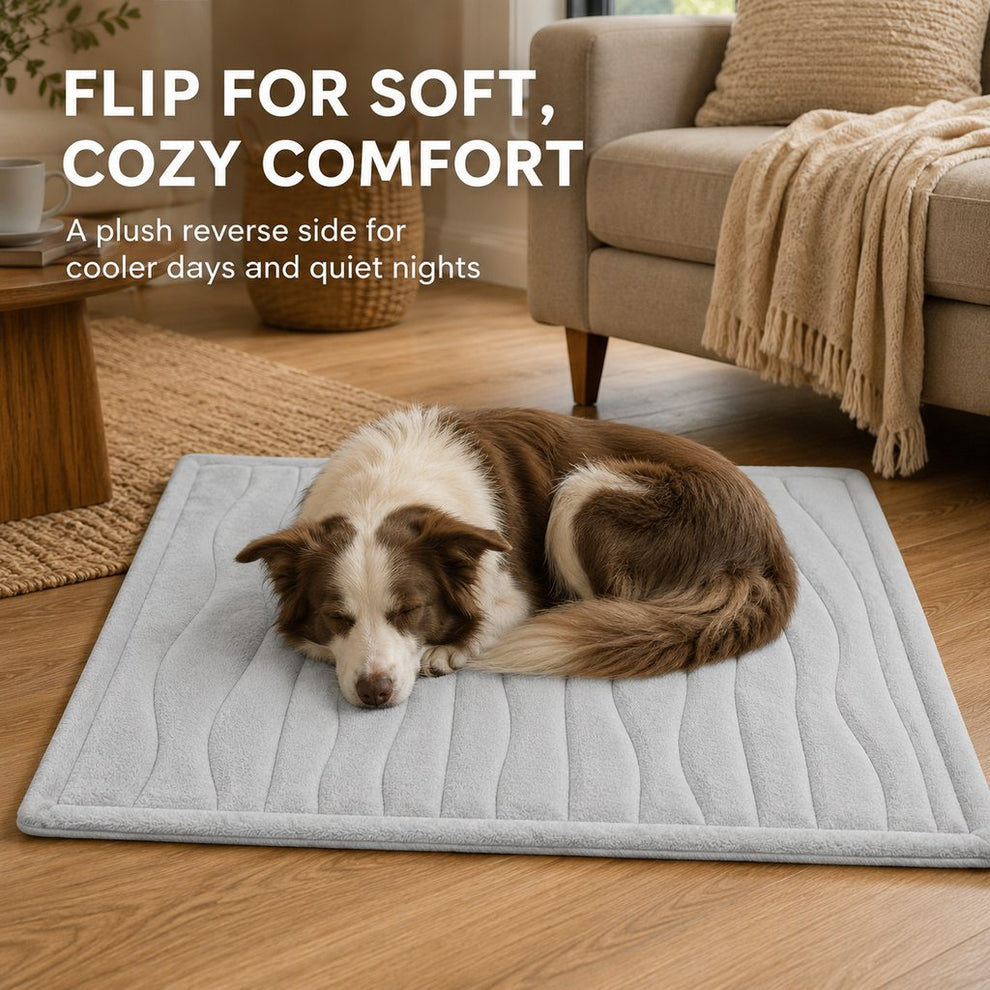 Soft plush reverse side pet mat for cozy comfort