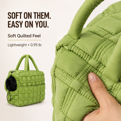 Paws in Awe Quilted Pet Carrier Tote for Cats & Small Dogs – Easy Hand & Shoulder Carry for Walks, Errands & Everyday Outings image 7