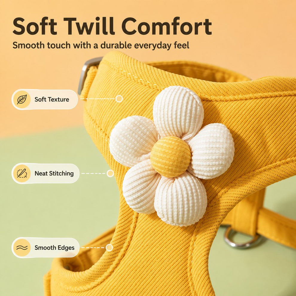 Paws in Awe Daisy Pet Harness & Leash Set for Daily Walks - Adjustable, Breathable Comfort for Small Dogs & Cats image 7