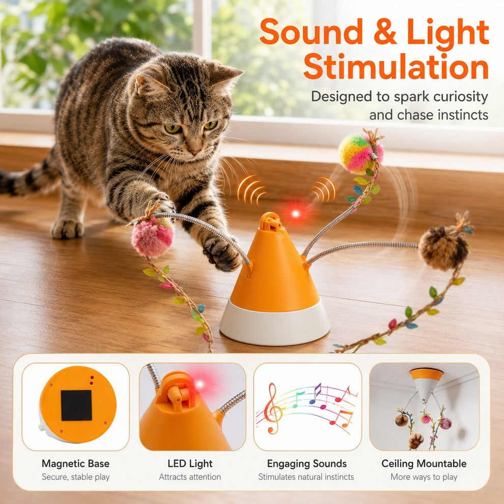 Sound and light stimulation cat teaser toy