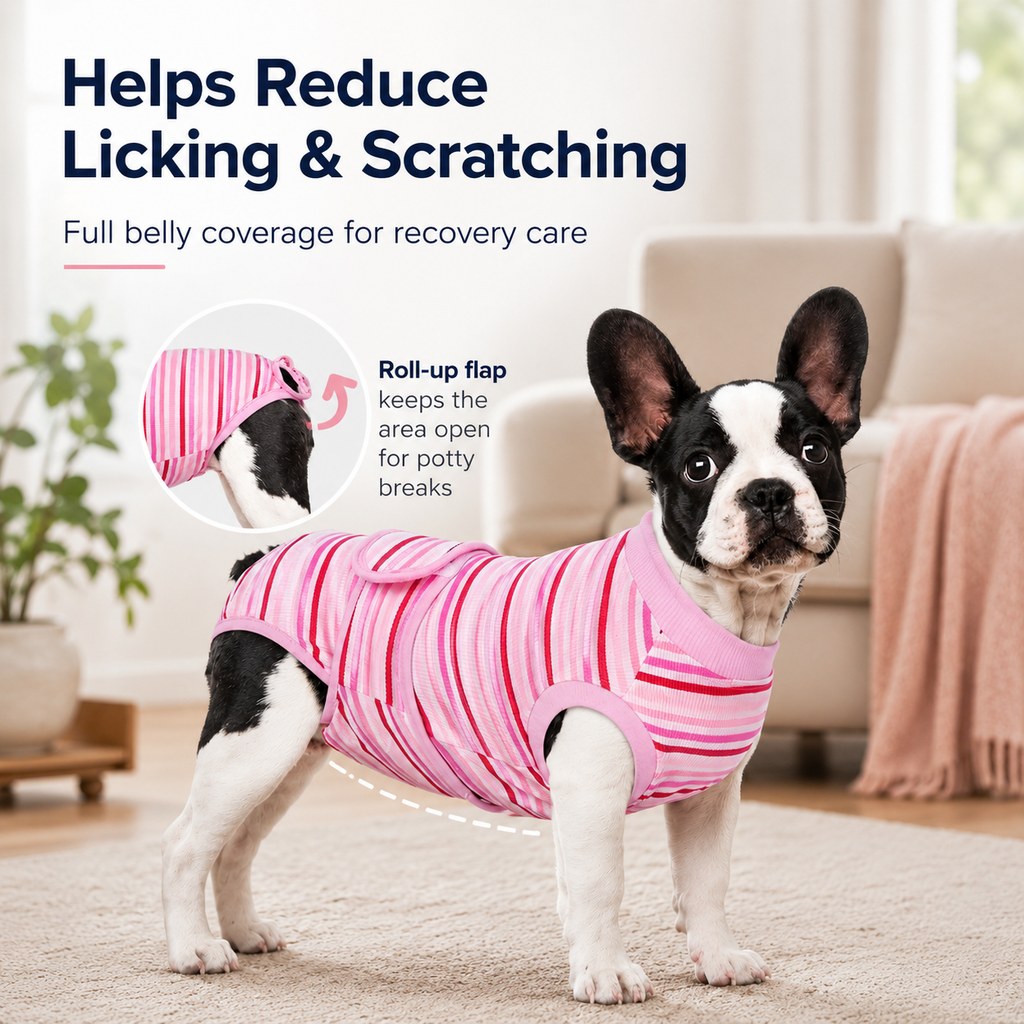 Paws in Awe Breathable Dog Recovery Suit for Spay & Neuter Recovery, Soft Cone Alternative Onesie to Help Reduce Licking After Surgery image 4