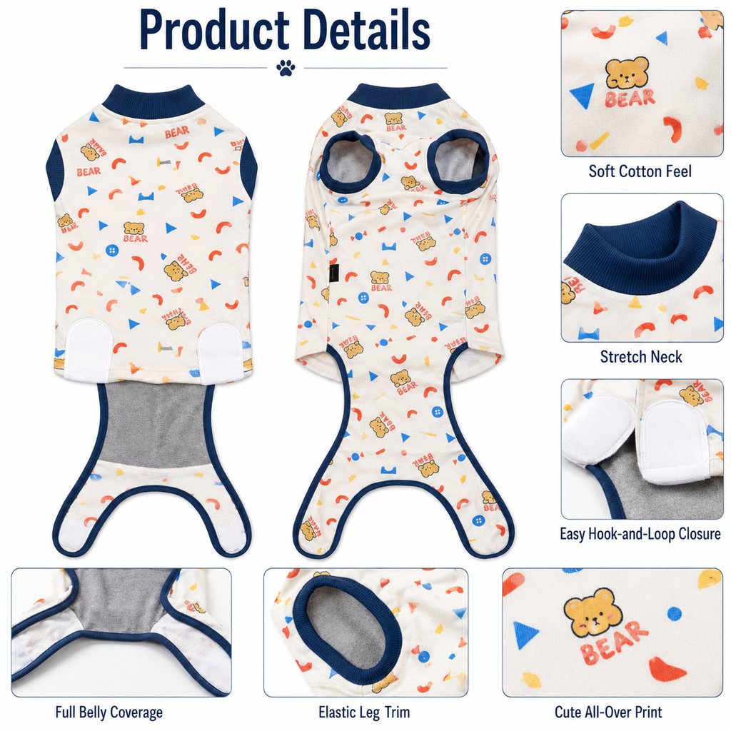 Paws in Awe Dog Recovery Suit for Post-Surgery Belly Protection - Soft Cone Alternative Onesie for Spay, Neuter & Anti-Lick Care image 9
