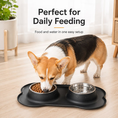 Paws in Awe Spill-Proof Dual Pet Bowl for Cats & Dogs - Mess-Free Food & Water Station for Cleaner Floors image 3