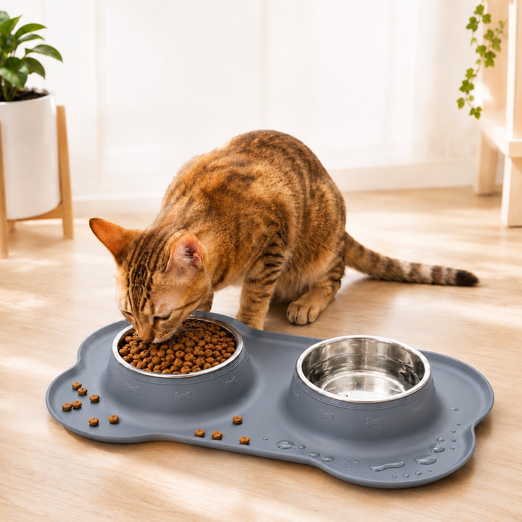 Paws in Awe Spill-Proof Dual Pet Bowl for Cats & Dogs - Mess-Free Food & Water Station for Cleaner Floors image 13
