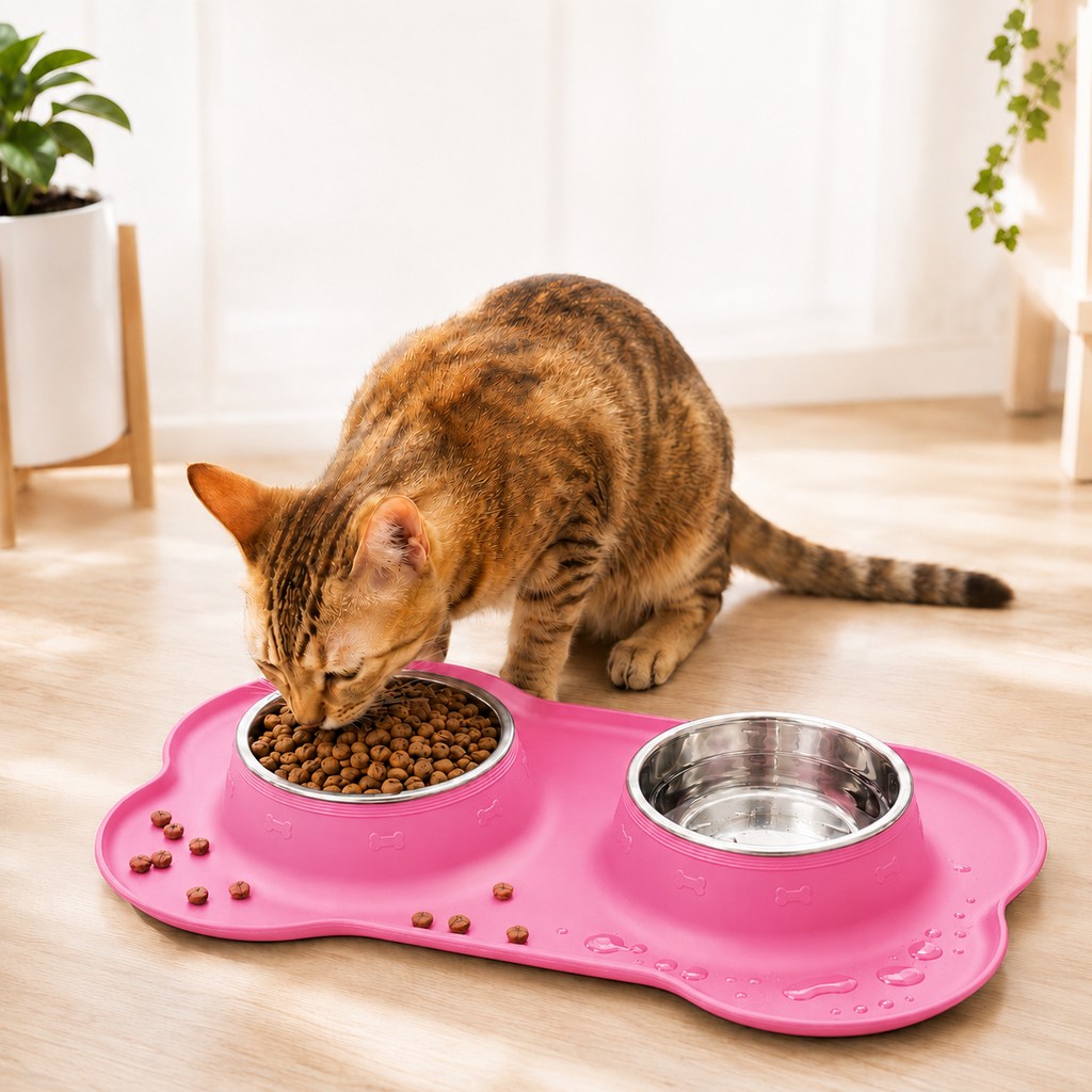 Paws in Awe Spill-Proof Dual Pet Bowl for Cats & Dogs - Mess-Free Food & Water Station for Cleaner Floors image 12