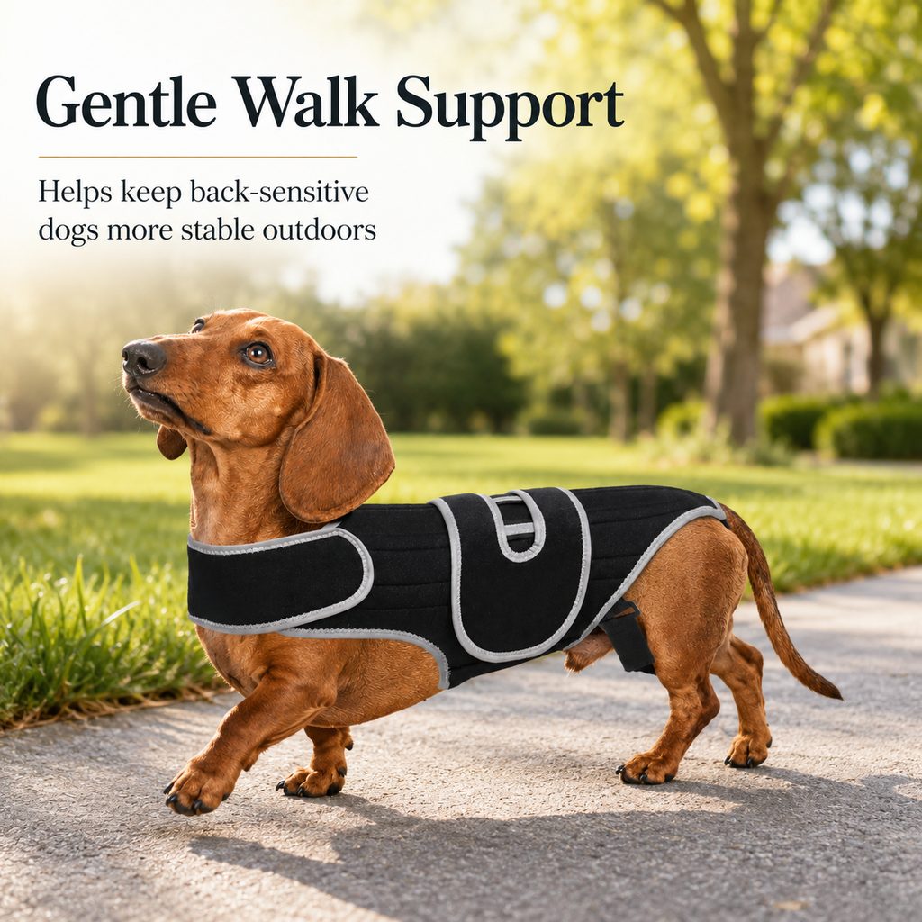 Paws in Awe SpineGuard Dog Back Support Vest for Dachshunds & Corgis - Adjustable Spinal Support Brace for Senior Dogs, Recovery Days & Gentle Walks image 2