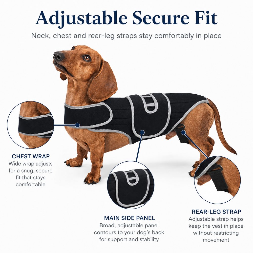 Paws in Awe SpineGuard Dog Back Support Vest for Dachshunds & Corgis - Adjustable Spinal Support Brace for Senior Dogs, Recovery Days & Gentle Walks image 6