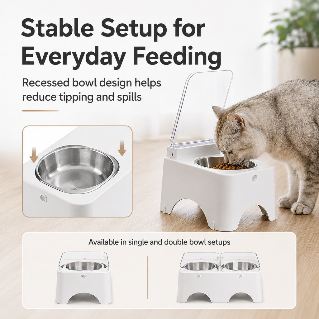 Paws in Awe Smart Auto-Opening Covered Cat Bowl for Cleaner Indoor Feeding - Rechargeable Dustproof Cat Feeder image 6