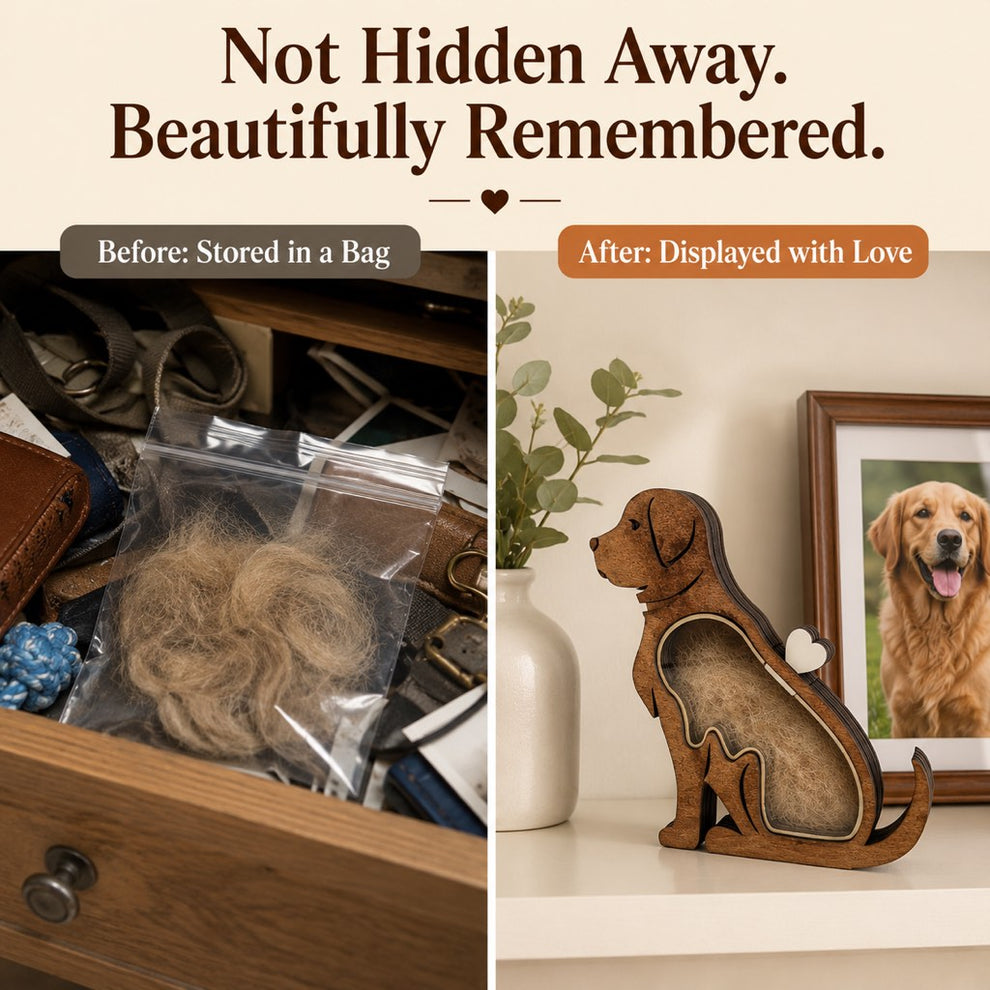 Standing Dog style pet fur keepsake box
