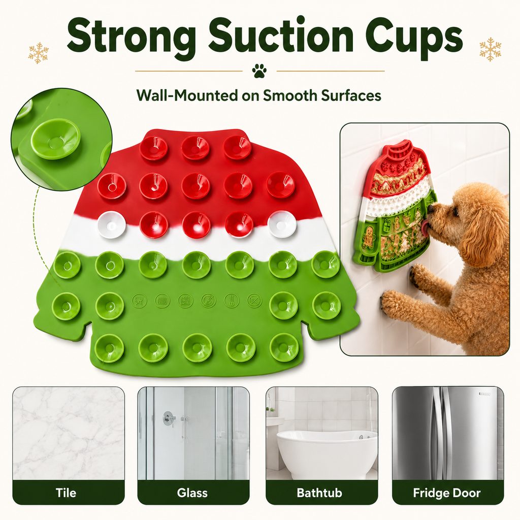 Strong suction cups wall-mounted pet lick mat