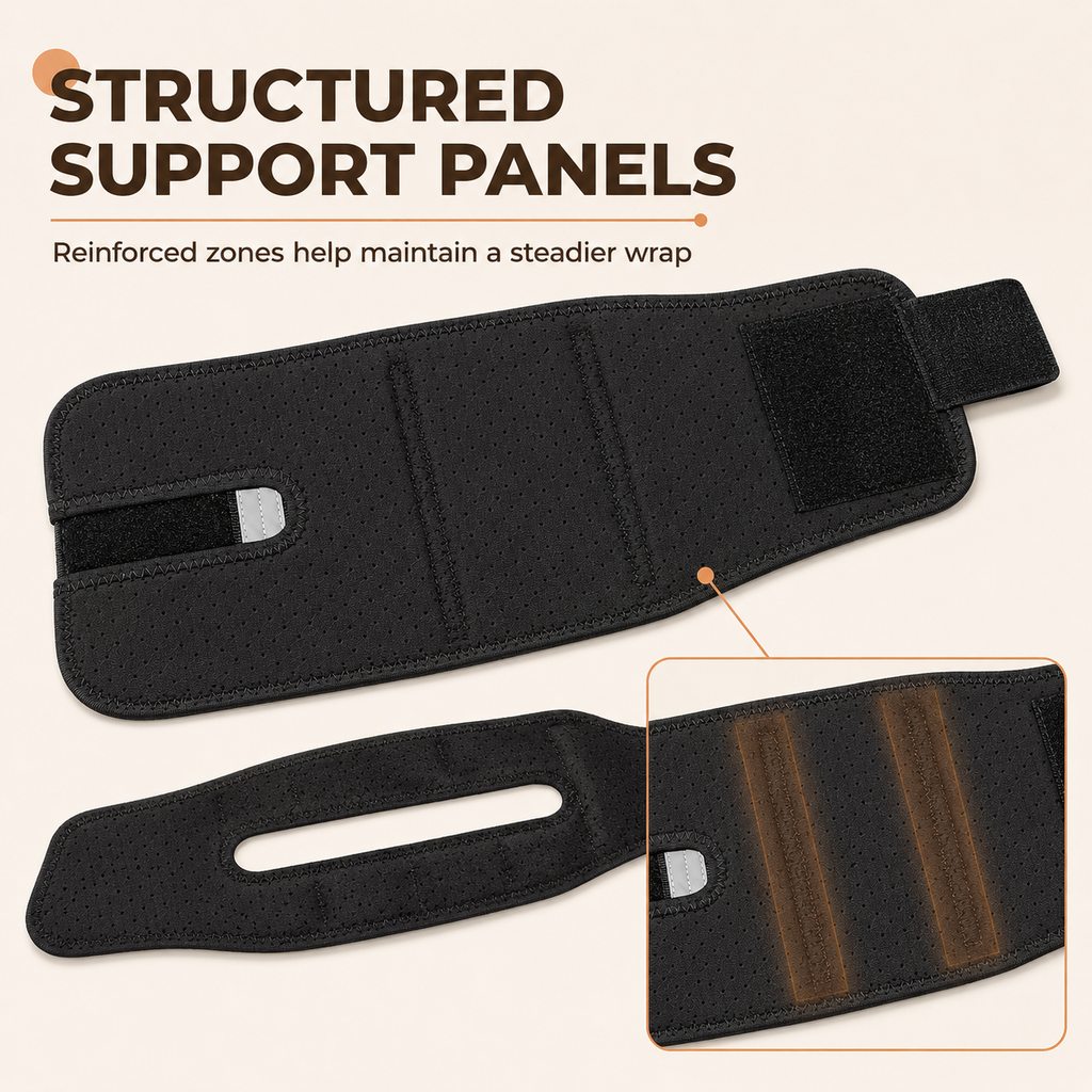Structured support panels on dog neck brace