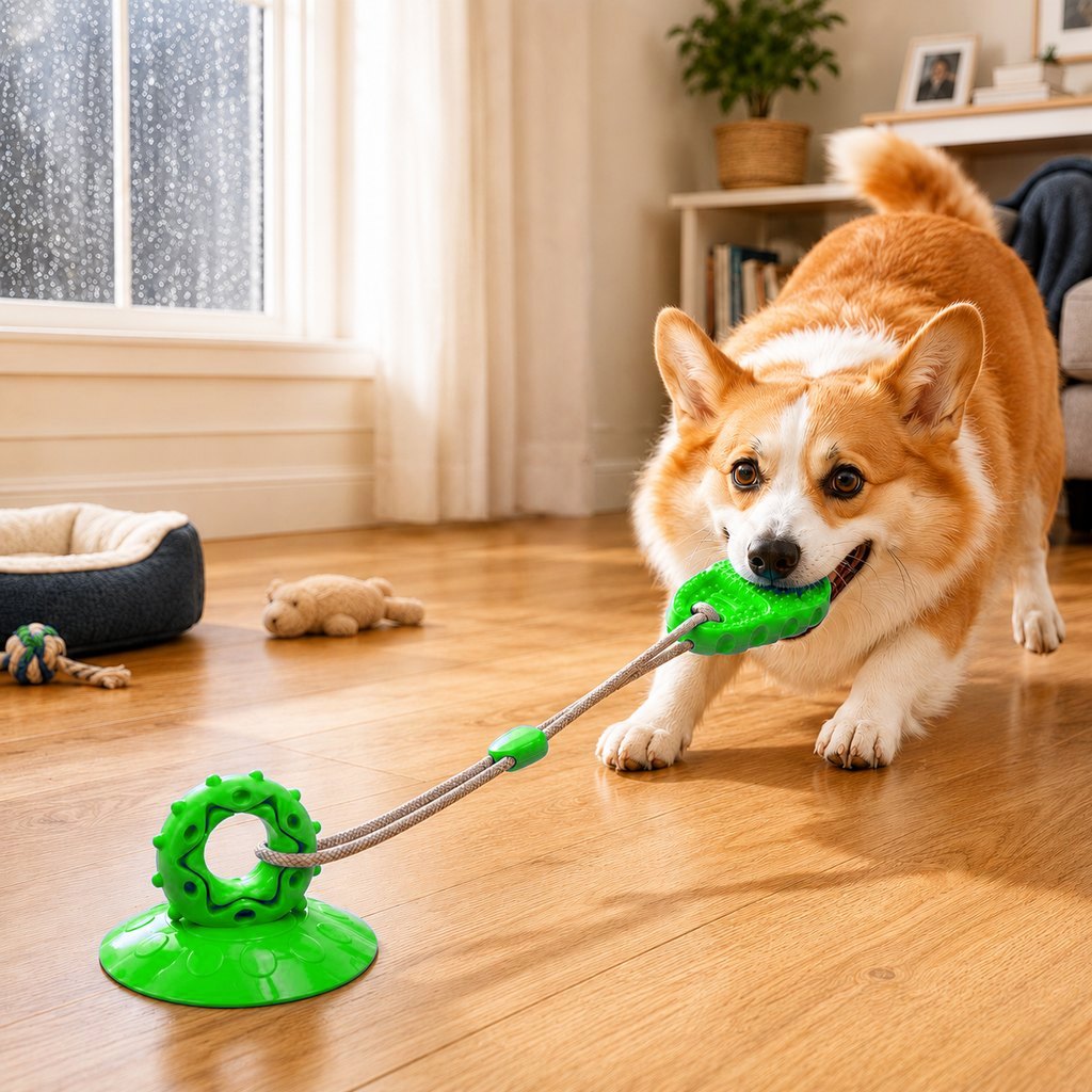 Paws in Awe Suction Cup Dog Chew & Tug Toy for Indoor Play - Helps Redirect Shoe Chewing & Burn Boredom image 11