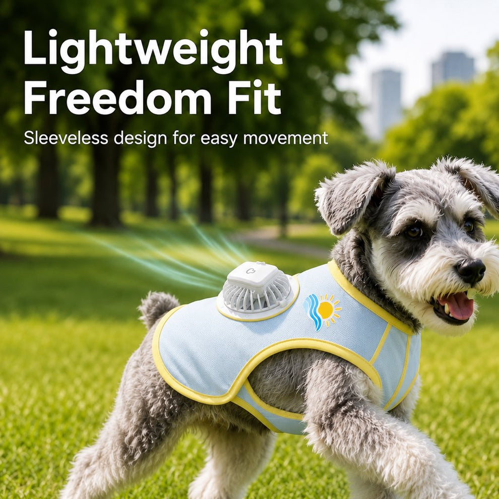 sunshine yellow cooling fan dog vest