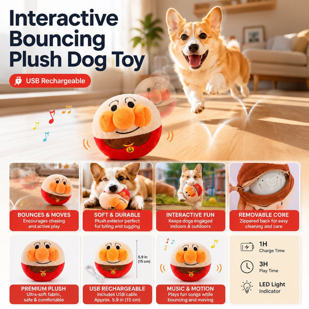 supervised play electric plush dog ball