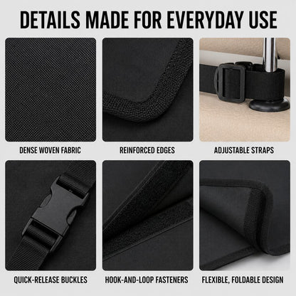 SUV cargo liner details fabric buckle fasteners and foldable design