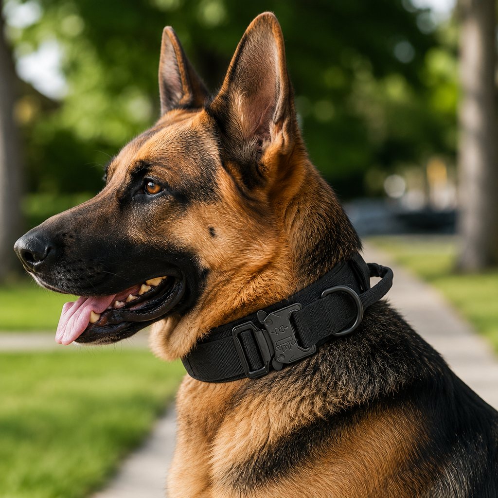 Black tactical dog collar only option