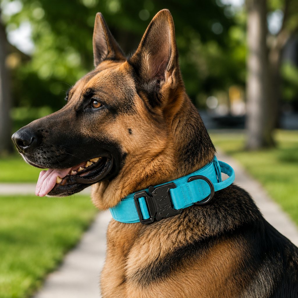 Blue tactical dog collar only option