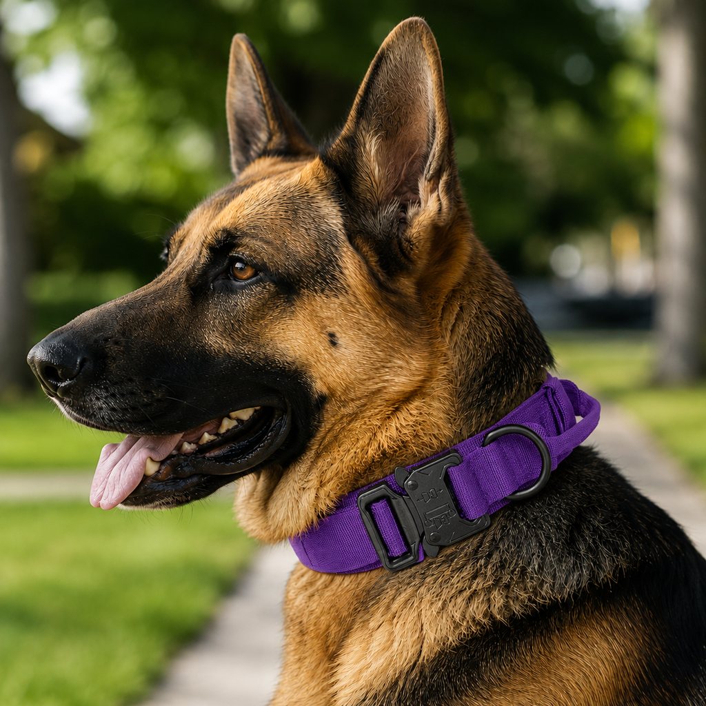 Purple tactical dog collar only option