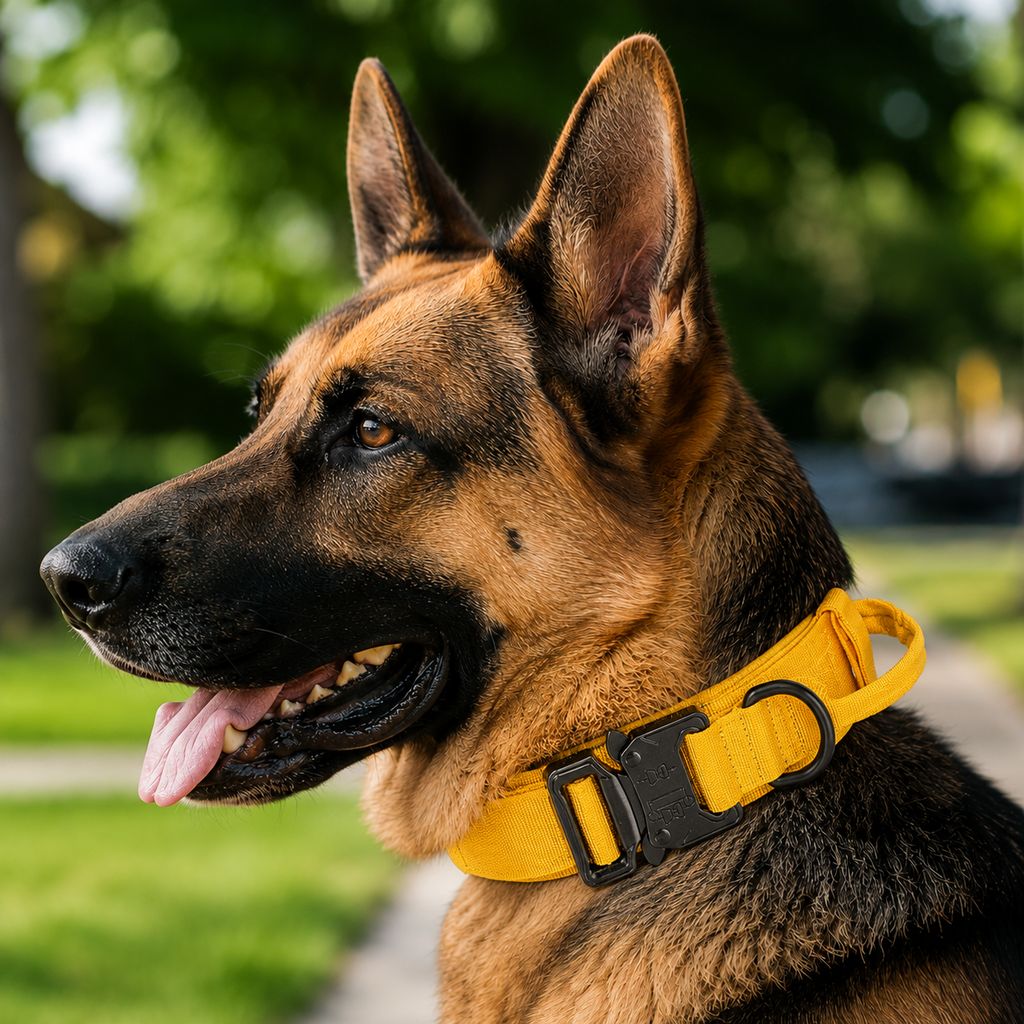 Yellow tactical dog collar only option
